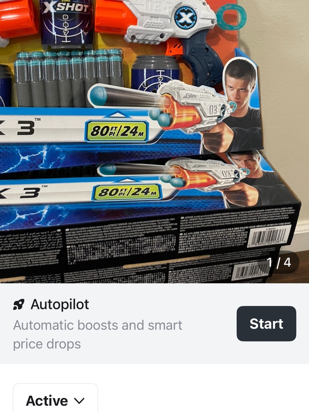 X-Shot Foam Dart Blaster Set - White, Orange, Blue